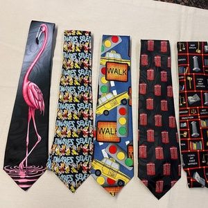 Lot of 6: Interesting, Unique, silk Ties